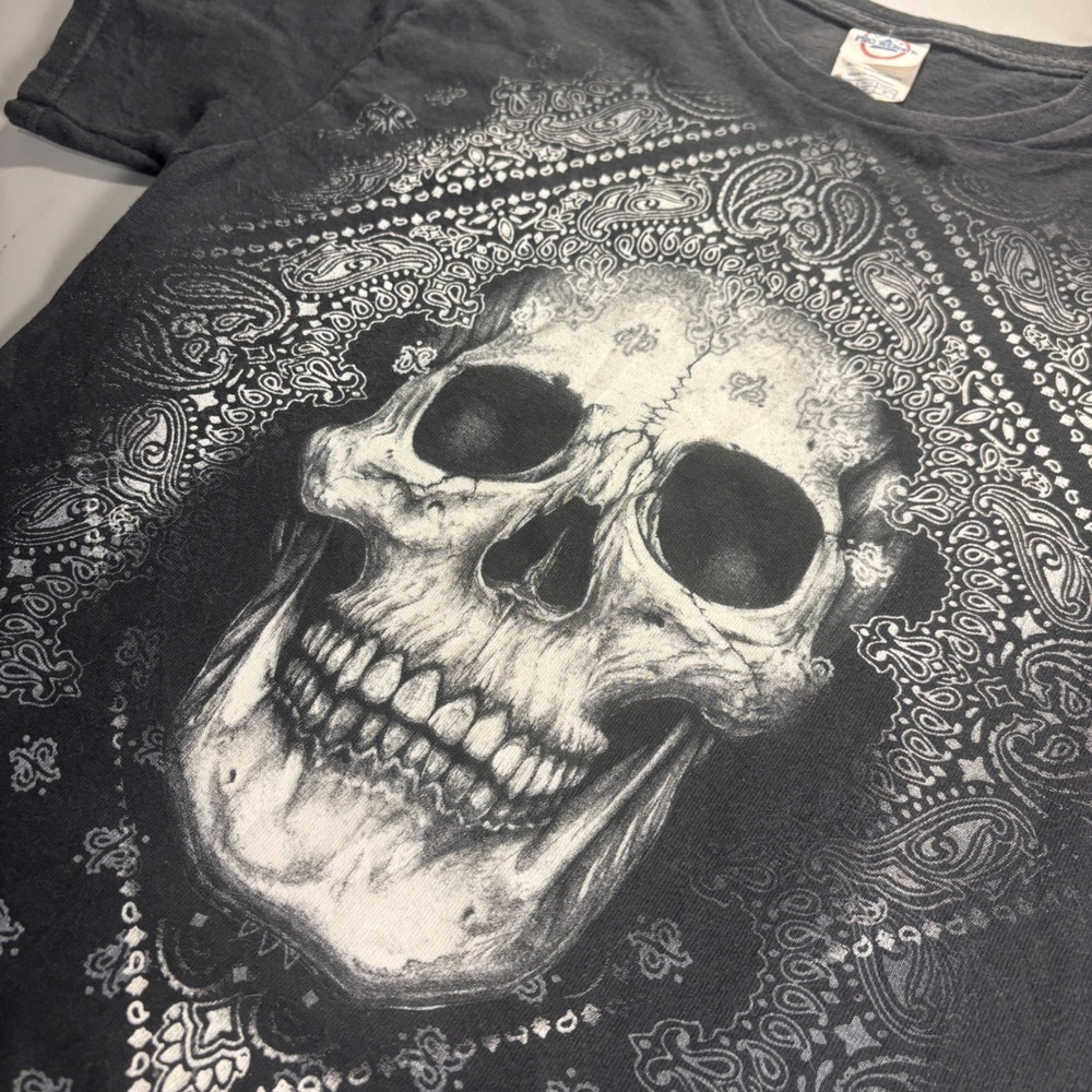 Skull Bandana T Shirt Delta Pro Weight Graphic Tee Mens‎ Small
